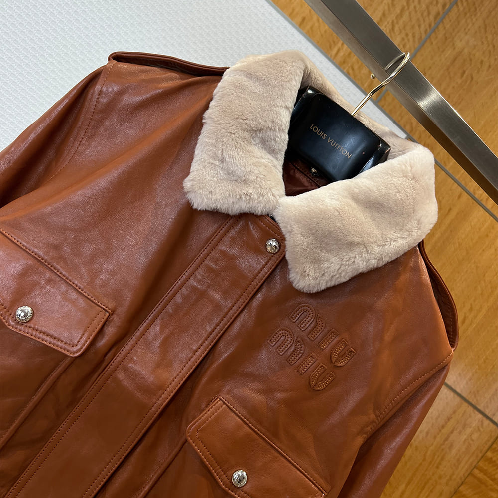 M1um1u UNISEX Genuine Leather COAT(size:S|M|L)