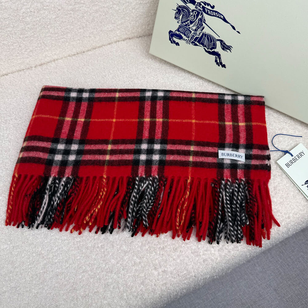 Bv*b*rry Check Cashmere Scarf