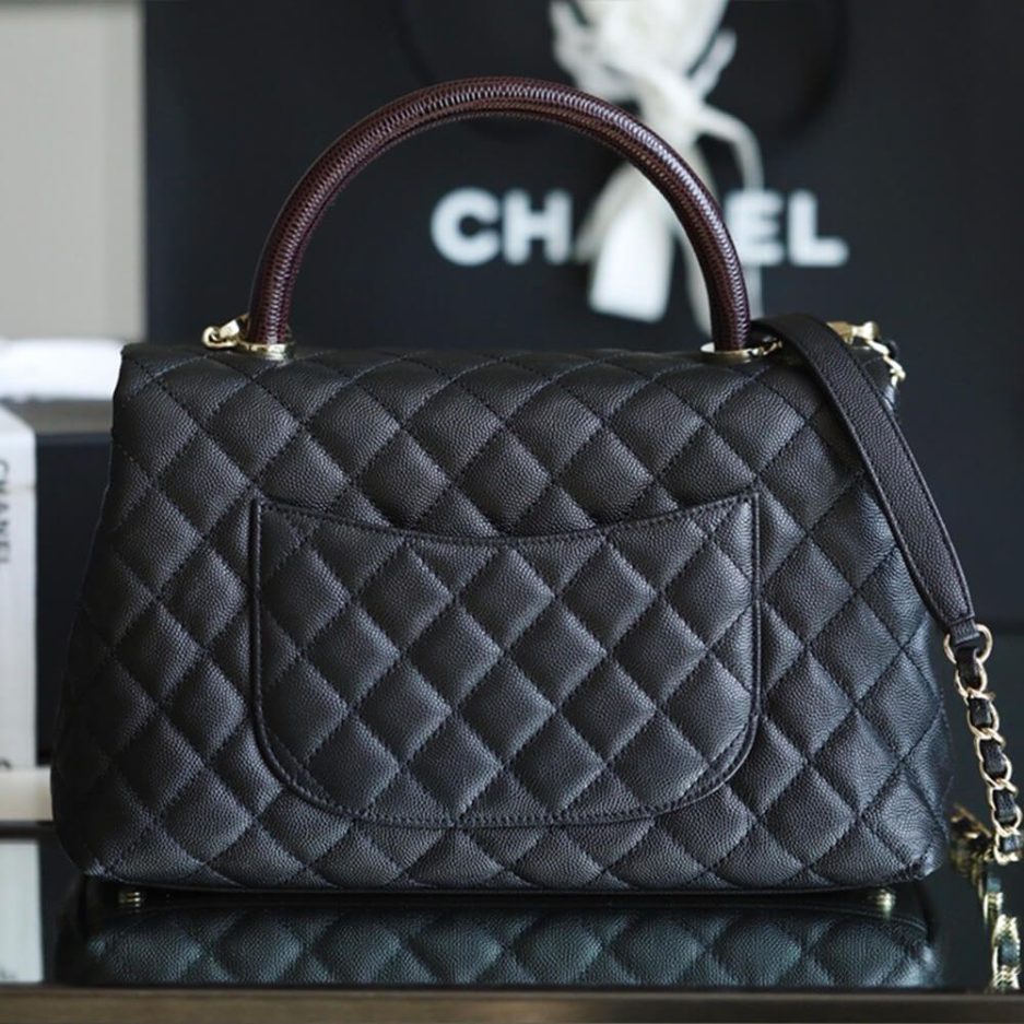 Ch**el LARGE FLAP BAG WITH TOP HANDLE(high-end grade)