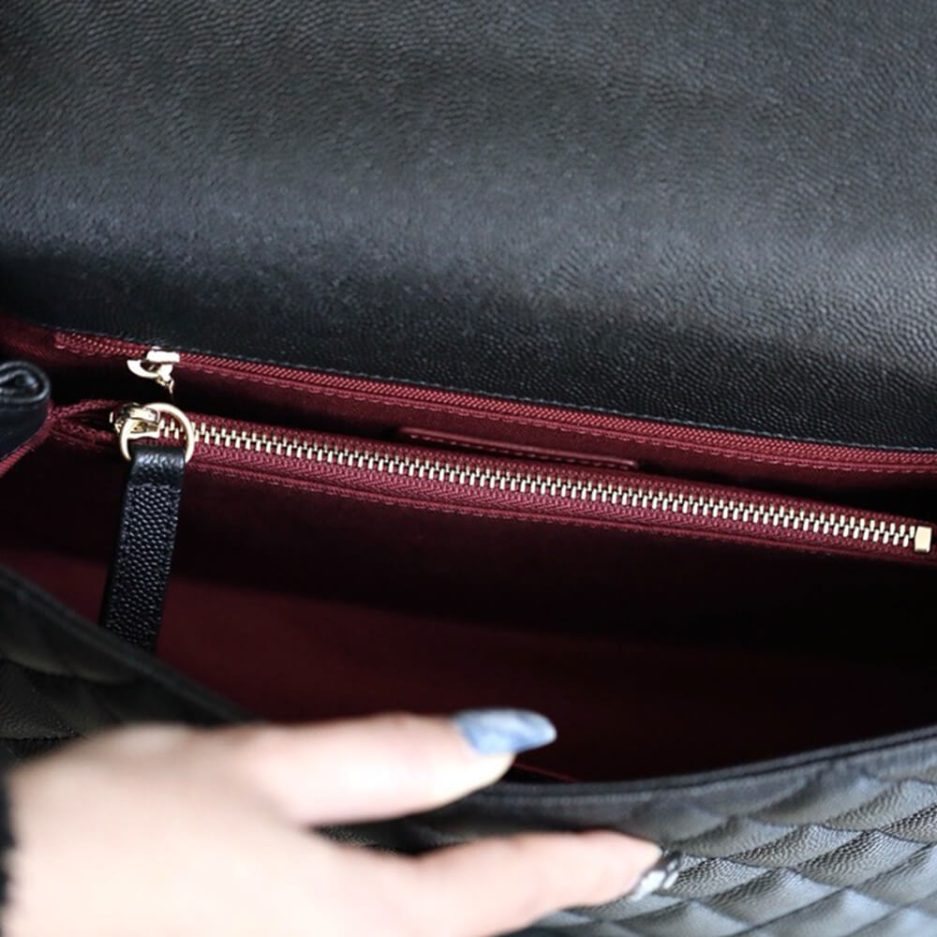 Ch**el LARGE FLAP BAG WITH TOP HANDLE(high-end grade)