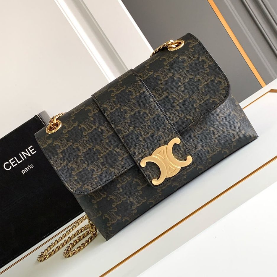 Medium Ce1i*e VICTOIRE BAG WITH LOGO PRINT