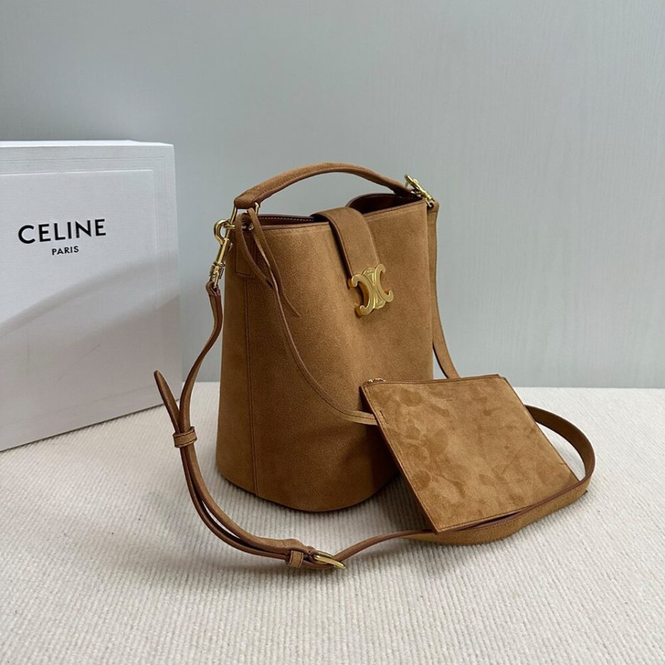 Ce1i*e MEDIUM L0visE BAG in SUEDE CALFSKIN