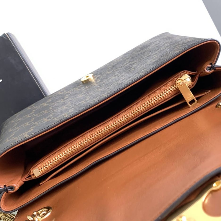 Medium Ce1i*e VICTOIRE BAG WITH LOGO PRINT
