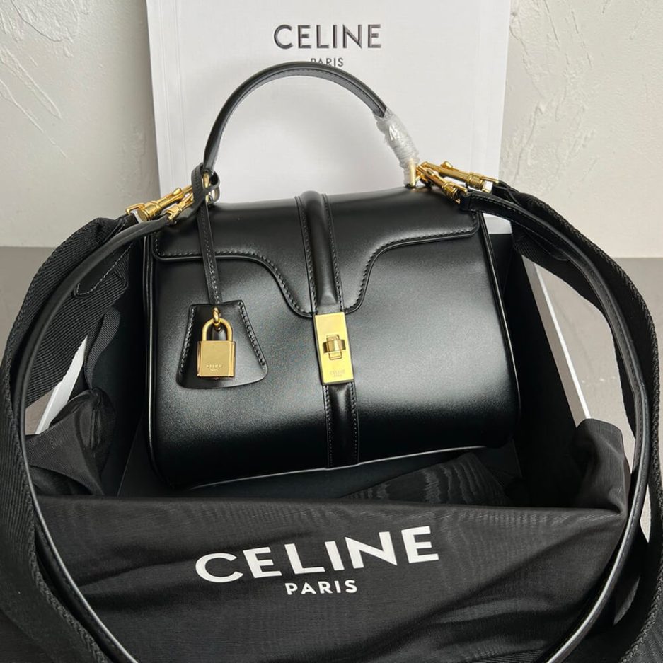 Ce1i*e SMALL 16 BAG IN SATINATED CALFSKIN(high-end grade)