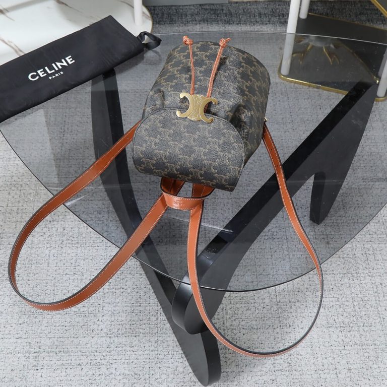 BACKPACK Ce1i*e BONNIE IN Triomphe Canvas and calfskin(HIGH-END GRADE)